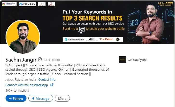 Sachin Jangir LinkedIn