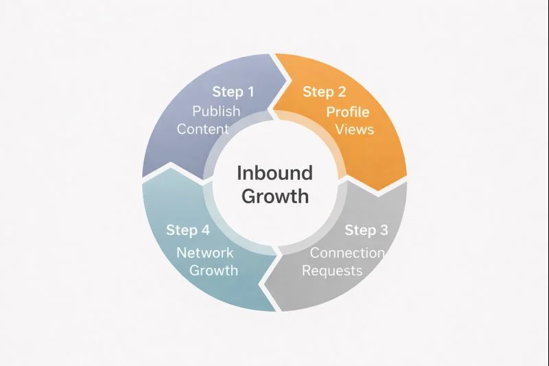 7. Inbound LinkedIn growth loop from content to profile views and connections
