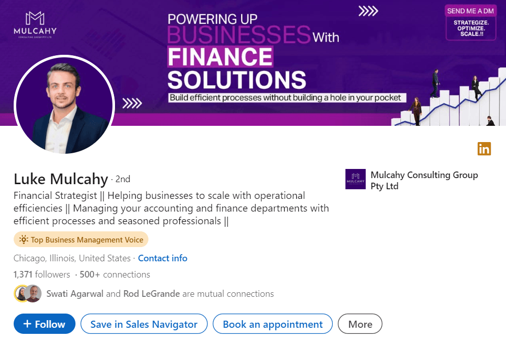 Luke Mulcahy LinkedIn