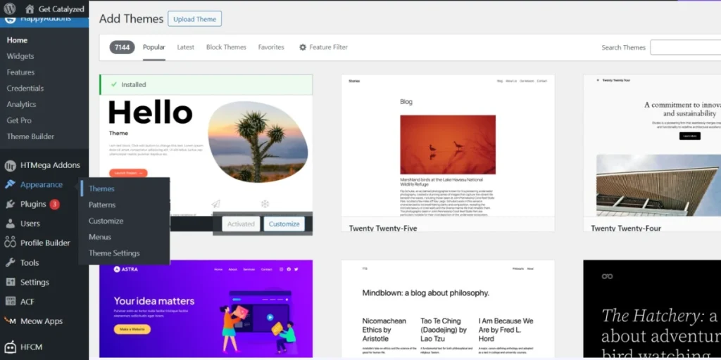 Select and Customize a Theme