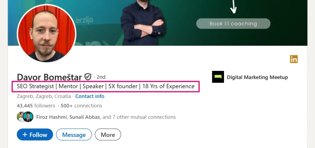 Profile Headline Optimization