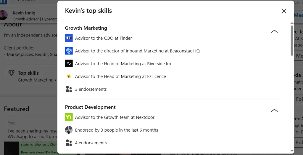 Skills in linkedin profile optimization